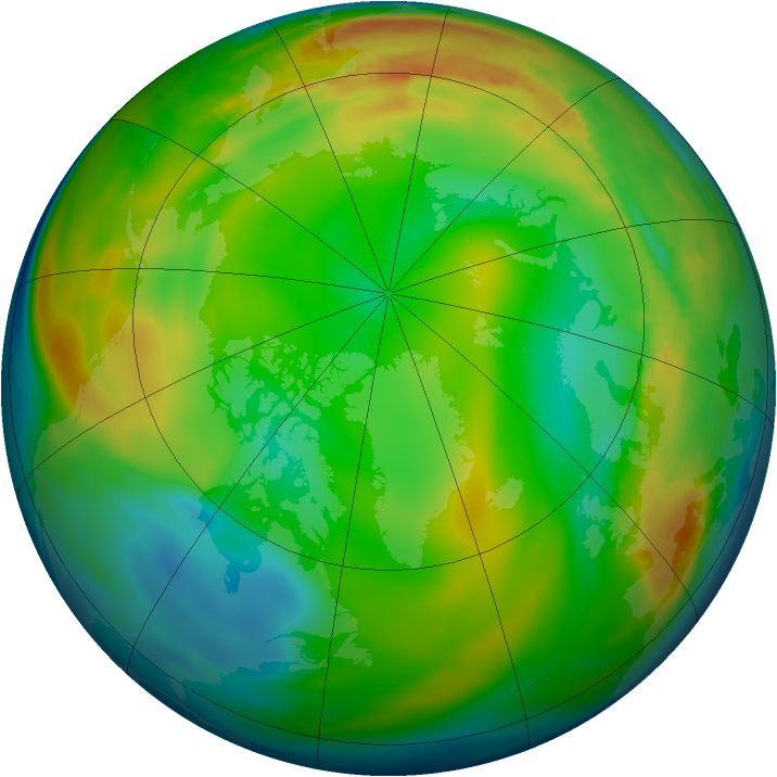 Arctic ozone map for 22 December 1979